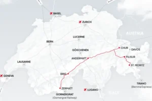 Mapa do Glacier Express
